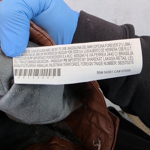 Forever 21 Pants Womens Size XS Brown Faux Leather High Rise Wide Leg Cargo - Picture 12 of 12